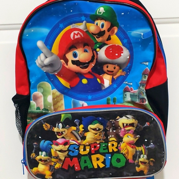 Nintendo Super Mario Luigi Back To School Backpack Gamer Cool - Picture 4 of 4